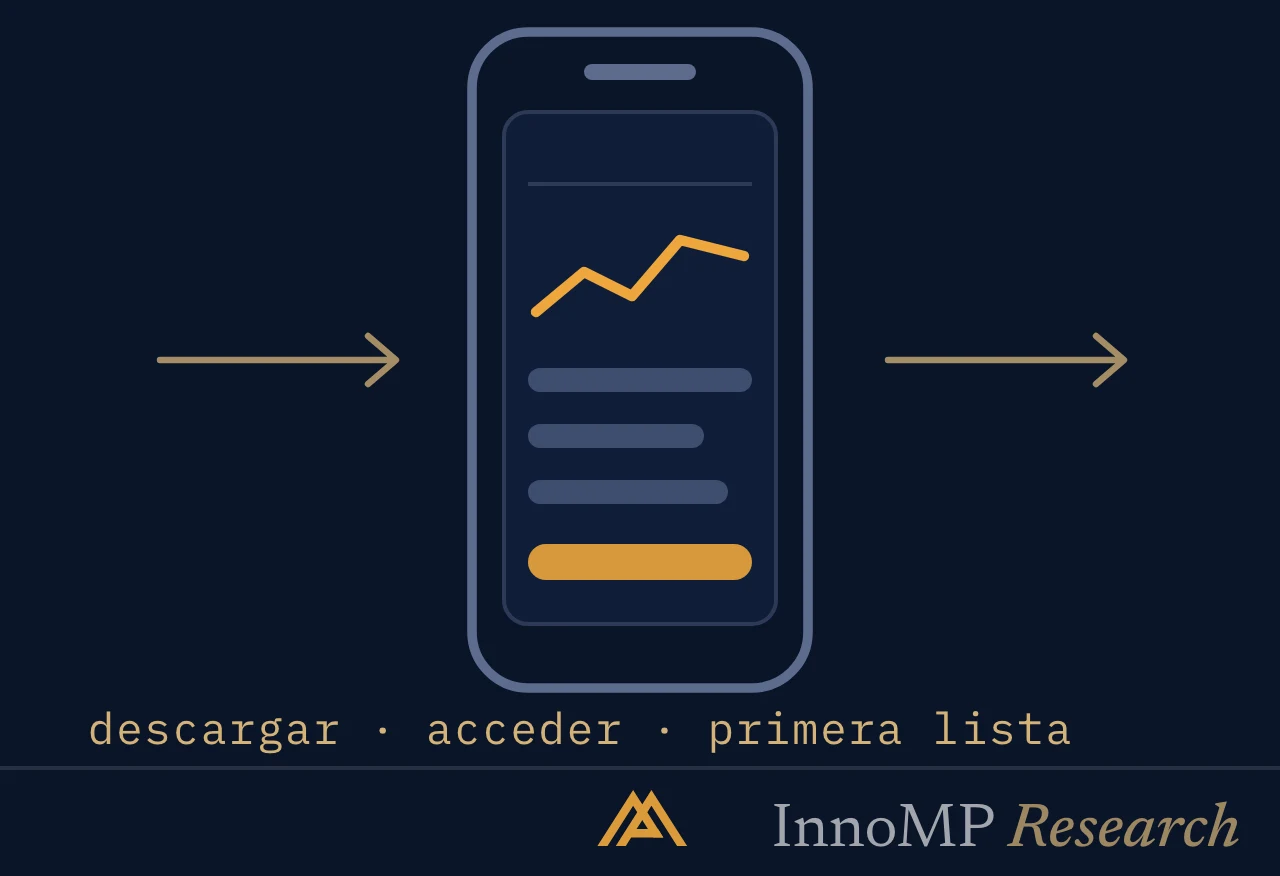 Ilustración de portada de InnoMP Research — de la descarga a la lista